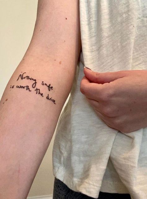 Taylor Swift Lyric Tattoos, Wrist Tattoos Words, Back Of Arm Tattoo, Tribute Tattoos, Lyrics Tattoo, Taylor Swift Tattoo, Lyric Tattoos, Wrist Tattoos For Women, Tattoo Font