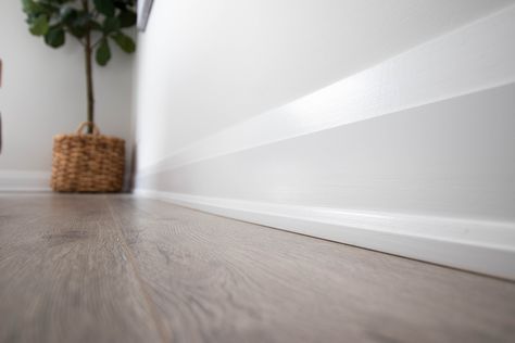 Trim options are endless, but what's the style for you? Traditional or Modern? | Riverside Millwork Mid Century Modern Baseboards And Trim, Flat Baseboards And Trim, Modern Baseboards And Trim, Baseboard Trim Styles, Baseboards And Trim, Modern Baseboards, Painting Baseboards, Baseboard Styles, Modern Trim