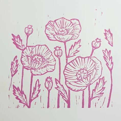 Pink Poppies 🌸 💗 #poppies #pinkpoppies #pinkflowers #flowers #botanicalprint #flowerlinoprint #poppylinoprint #lino #essdee #speedballink #dorsetprintmaker Poppy Lino Print, Lino Flowers, Flower Lino Print, Hey Sunshine, Lino Art, Lino Prints, Poppy Art, Lino Cut, Pink Poppies