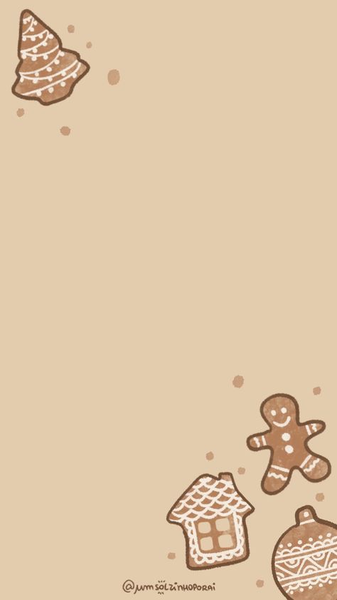 Gingerbread Wallpaper Aesthetic, Gingerbread Man Background, Ginger Bread Wallpapers, Christmas Wallpaper Brown, Christmas Wallpaper Lock Screen, Brown Christmas Wallpaper, Christmas Iphone Layout, Gingerbread Wallpaper, Light Brown Wallpaper