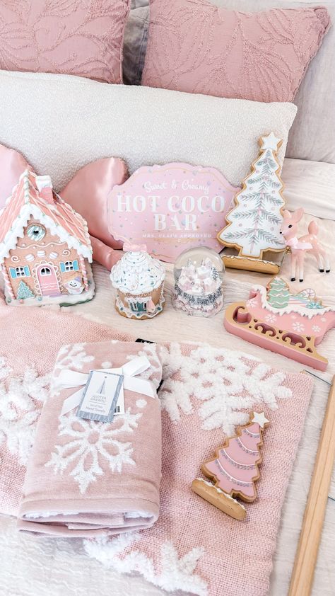 #athomestores #pinkmas #pinkchristmas #pinkchristmasdecor #christmashaul #xmashaul #pinterestinspiration #christmas2024 #xmas2024 #girlychristmas #softgirlchristmas #aestheticchristmas #christmasaesthetic #pinkaesthetics #pinkgirlythings #balletcore #nutcracker Pink Christmas Background, Pastel Christmas Decor, Vintage Pink Christmas, Christmas 2025, White Cookie, Pink Xmas, Summer Christmas, Hot Cocoa Bar, Christmas Bedroom