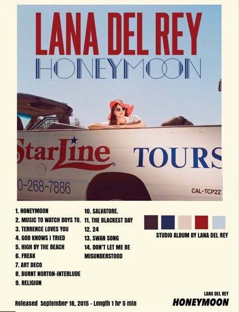 Lana Del Rey Poster Honeymoon, Lana Del Rey Color Palette, Carlito's Way, Lana Del Rey Honeymoon, Terrence Loves You, Lana Del Rey Albums, High By The Beach, Rap Album Covers, Lana Del Rey Love