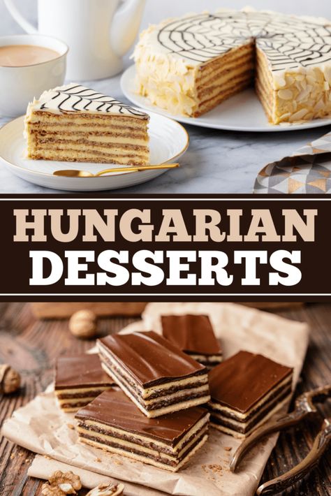 European Cakes And Tortes, Eastern European Recipes Desserts, Eastern European Desserts, Hungarian Recipes Desserts, Hungarian Dessert Recipes, European Dessert Recipes, Serbian Desserts, Hungarian Baking, European Desserts