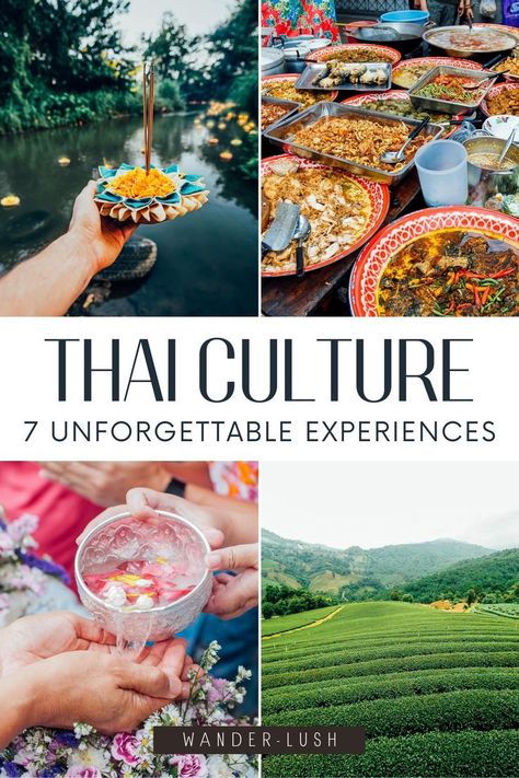 7 ways to experience the beauty of Thai culture – the best cultural activities in Thailand, from food and cooking to visiting local markets and festivals. Thailand Restaurant, Thailand Festivals, Thailand Activities, Koh Samui Beach, Thailand Adventure, Thailand Vacation, Thailand Backpacking, Thailand Travel Tips, Thailand Travel Guide