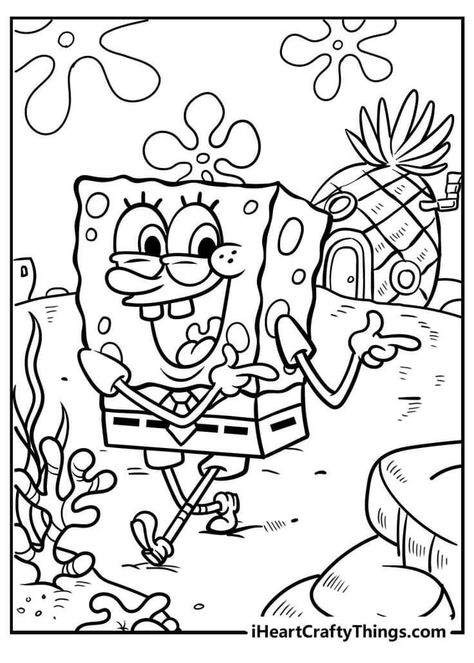 Coloring Pages Spongebob, Coloring Pages Colored, Spongebob Ideas, Aesthetic Spongebob, Funny Coloring Pages, Spongebob Coloring Pages, Cute Spongebob, Jungle Coloring Pages, Coloring Pages Easy