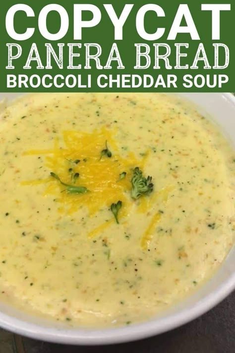 Copycat Panera Bread Broccoli Cheddar Cheese Soup is a great recipe that is easy enough to make at home and tastes just like the famous restaurant soup. Broccoli and cheddar soup is the perfect winter meal for the family. #easy #panera #recipe #homemade #best #creamy #withheavycream #stovetop #thick #simple #tasty #howtomake #copycat #meal #dinner Panera Bread Broccoli Cheese Soup, Broccoli Cheddar Cheese Soup, Copycat Panera Bread, Broccoli Cheese Soup Recipe, Broccoli Cheddar Soup Recipe, Cheddar Soup Recipe, Cheese Soup Recipe, Copycat Panera, Broccoli Cheese Soup Recipes