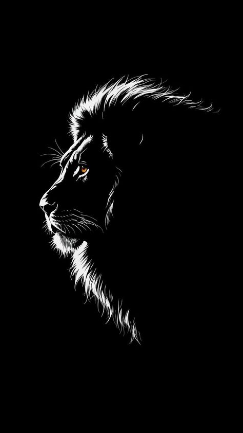 Black Background Painting Aesthetic, Black Lion Aesthetic, Lion Art Wallpaper, Black Lion Wallpaper, Black Lion Art, Painting Tattoo Ideas, Lion Art Painting, Minimalist Art Aesthetic, Lion Aesthetic