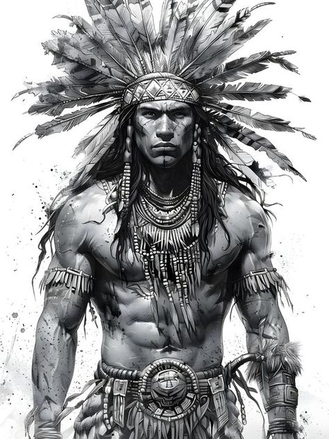 Aztec Decor, Ancient Aztecs, Native American Warrior, Aztec Culture, Native American Chief, Native American Men, Unique Gallery Wall, Native American Pictures, Native American Quotes