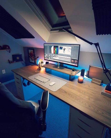 HIGH QUALITY DESK SETUPS 💻📷 on Instagram: “What would you change here and why?🤔 . Follow @thesetupbeast and Use #setupbeast to be featured! . 📷 setup by @mattylava . . . . .…” Computer Desk Setup, Desktop Setup, Video Game Rooms, Bedroom Setup, Computer Room, Gaming Room Setup, Workspace Design, Game Room Design, Home Office Setup