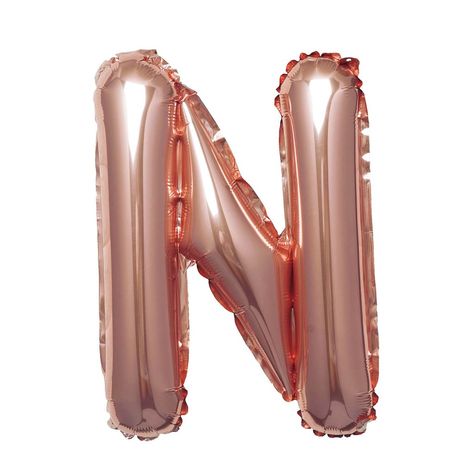 16" Rose Gold Mylar Foil Letter Balloons - N Foil Letter Balloons, Centerpieces Birthday, Arch Balloon, Cheap Party Decorations, Gold Foil Balloons, Balloons Wedding, Decoration Balloon, One Balloon, Metallic Balloons