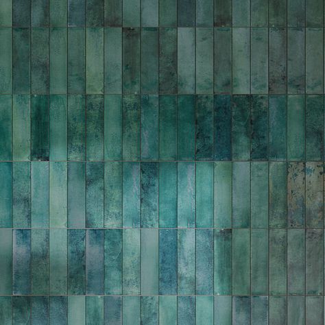 Encore Surfaces Mojave 2" x 10" Zellige Wall Tile | Wayfair Blue Green Tile, Blue Bathroom Tile, Water Decor, Orange Brick, Porcelain Wall Tile, Tile Saw, Brick Tiles, Bathroom Tiles, Tiles Texture