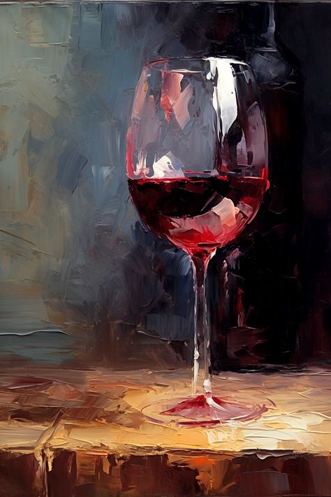 🌟💎Get Instant Access to Premium Midjourney Prompts - Go to the Link🖱️🔗 Alcohol Art, Wine Painting, Wine Glass Art, Coffee Painting, Abstract Floral Art, Food Painting, Wine Art, A Glass Of Wine, Learn Art