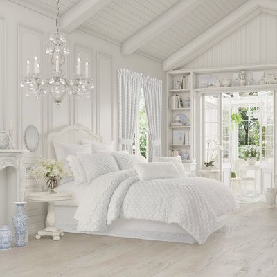 King Bedskirt, Queens New York, King Comforter Sets, Lattice Pattern, Queen Comforter Sets, White Set, Bedding Stores, Queen Comforter, King Comforter