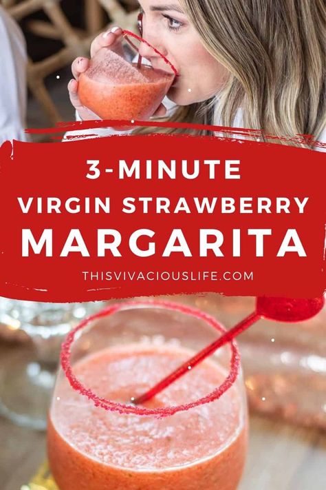 Virgin Strawberry Margarita Recipe, Easy Strawberry Margarita Recipe, Easy Strawberry Margarita, Virgin Strawberry Margarita, Strawberry Margarita Mocktail, Non Alcoholic Margarita, Margarita Mocktail, Virgin Margarita, Cranberry Mocktail