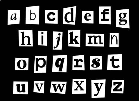 Black And White Letters, Black And White Letters Aesthetic, Newspaper Alphabet Letters, Newspaper Letters Png, Scrapbook Letters Black And White, Scrapbook Alphabet Stickers Printable, Alphabet Magazine Cut Out Letters, Newspaper Letters, All About Me Book