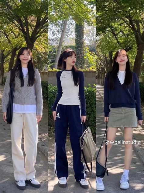 Modest Outfits For School, Korean College Outfits, Korean School Outfits, Summer Nails Long, Acubi Fits, School Trip Outfit, College Style Outfits, Long Hair Goals, Korean Outfits Ideas