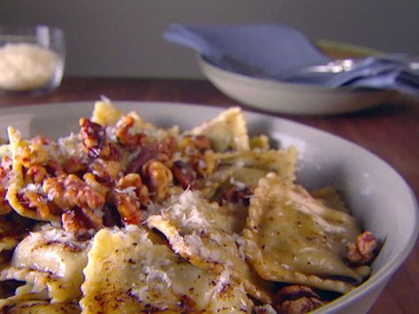 Ravioli with Balsamic Brown Butter recipe from Giada De Laurentiis via Food Network Giada Recipes, Brown Butter Sauce, Balsamic Recipe, Ravioli Recipe, Browned Butter, Giada De Laurentiis, Cooking Channel, Butter Recipe, Brown Butter