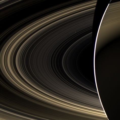 Peering over the shoulder of giant Saturn, through its rings, and across interplanetary space, NASA's Cassini spacecraft spies the bright, cloudy terrestrial planet, Venus. Cassini Saturn, Saturn Rings, Venus Images, Saturn Ring, Cassini Spacecraft, Red Rising, Space Probe, Rings Of Saturn, Space Stuff