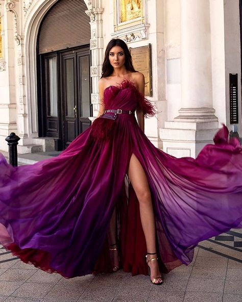 27 Colourful Wedding Dresses For Non-Traditional Bride ❤ colourful wedding dresses a line simple purple ombre oksana_mukha #weddingforward #wedding #bride Pink Flower Girl Dresses, Simple Prom Dress, Wedding Dresses Satin, Perfect Wedding Dress, Tulle Wedding Dress, Cheap Prom Dresses, Cheap Wedding Dress, Prom Dresses Short, Homecoming Dresses