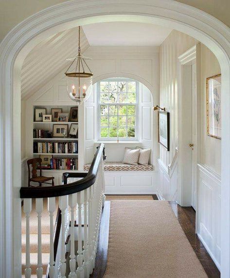 Traditional Staircase, Reading Nooks, Home Libraries, Built In Bookcase, Pool Design, Cozy Reading Nook, Cozy Reading, Cozy Nook, Stairs Design