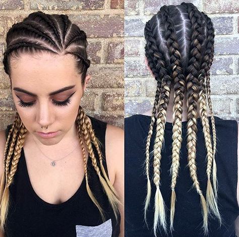 White girl braids                                                                                                                                                                                 More Cornrow Hairstyles White, White Girl Cornrows, White Girl Braids, Braids Pictures, Big Box Braids Hairstyles, French Braid Hairstyles, Cute Braided Hairstyles, Braided Ponytail Hairstyles, Girl Braids