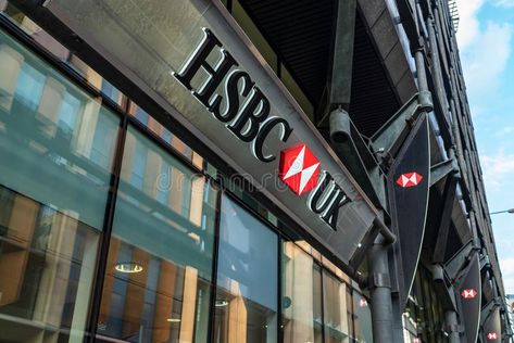 LONDON, UK - APRIL 1, 2019: HSBC UK Bank Shopfront, Company Sign in Central London. HSBC UK Bank Shopfront, Company Sign in Central London stock photo Hsbc Bank, London Editorial, Videos Youtube, April 1st, Central London, London Uk, Photo Editing, Editorial, Royalty Free Stock Photos