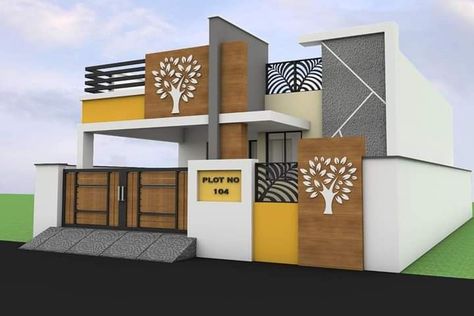 Front Arch Design, Simple Elevation, Simple House Exterior Design, Small House Model, Home Front Elevation, House Front Wall Design, Indian House Design, Single Floor House Design, Building Design Plan