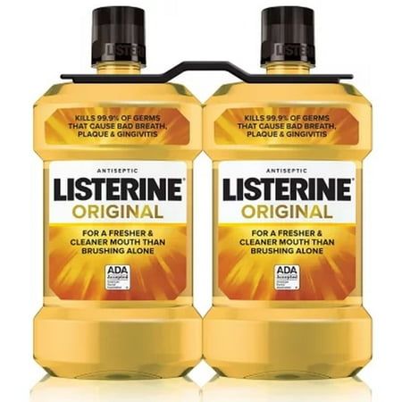 Get fresh breath and protect your oral health with Original Listerine Antiseptic Mouthwash. Clinically shown to reduce 52% more plaque and 21% more gingivitis than brushing and flossing alone, this mouthwash provides a deep clean that cares for your whole mouth. Original Listerine Antiseptic Mouthwash is a recipient of the ADA Seal of Acceptance for fighting plaque and gingivitis. Adding a 30-second rinse to your morning and evening routines is all it takes to get 24-hour protection against germ Antiseptic Mouthwash, Evening Routines, American Dental Association, Hair Removal Cream, Teeth Care, Mouthwash, Brushing, Oral Health, Alcohol Free