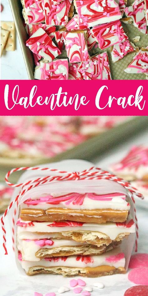 Toffee Dessert, Valentines Day Dessert, Candy Homemade, Valentines Party Food, Easy Toffee, Valentines Recipes Desserts, Cracker Candy, Valentines Candy, Valentines Snacks