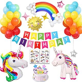 Amazon.co.uk : girl balloons Unicorn Balloons, Ballon Banner, Unicorn Birthday Decorations, Pink Latex, Unicorn Balloon, Unicorn Party Supplies, Perfect Birthday Party, Unicorn Party Decorations, Pastel Balloons