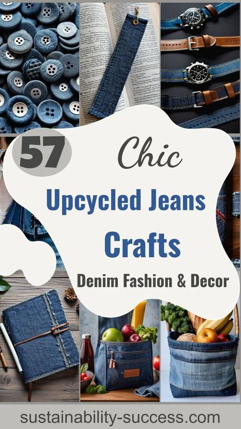 Get creative with your old jeans! Today, we unveil 57 innovative ways to breathe new life into your denim, transitioning old favorites into chic fashion statements and unique home decor accents. Explore upcycling, DIY crafts, denim repurposing, and sustainable fashion. #UpcycledDenim #DIYFashion #SustainableLiving Dive into this treasure trove of ideas now! Denim Craft Ideas, Old Jeans Sewing Projects, What To Make Out Of Old Jeans, Reuse Denim, Denim Recycle Projects, Jean Flowers, Recycle Jeans Projects, Old Jeans Projects, Repurposing Clothing