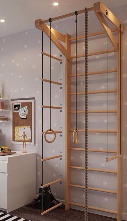 Swedish Wall, Basement Playroom, Cool Kids Rooms, Gym Room, Toddler Bedrooms, Toy Rooms, Boys Bedrooms, Kids Room Design, Teen Room