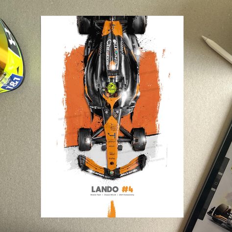 BRAND NEW 2024 DESIGN!  Very high quality and detailed 2024 Lando Norris F1 Mclaren Car Poster Print illustration. (Unframed). Illustrated/digitally drawn in Adobe Photoshop with vibrant colours. This is an extremely good quality piece of artwork, printed on professional art paper. Over 3000 five star reviews of on my Etsy shop from happy customers. I hope you like this print too. ** Water Mark will not be visible on printed order ** Copyright: © Tiny Square Pixel Printed on high quality 300gsm Lando Norris F1, F1 Mclaren, Pro Create, Car Prints, Wall Art Illustration, Mclaren Formula 1, F1 Car, F1 Poster, 2024 Design