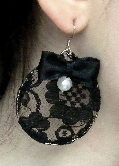 Antique Lace Earrings Diy Lace Earrings, Denim Earrings, Macrame Dress, Dinner Drinks, Crafts For Seniors, Halloween Gothic, Lace Earrings, Tag Print, Earrings Diy