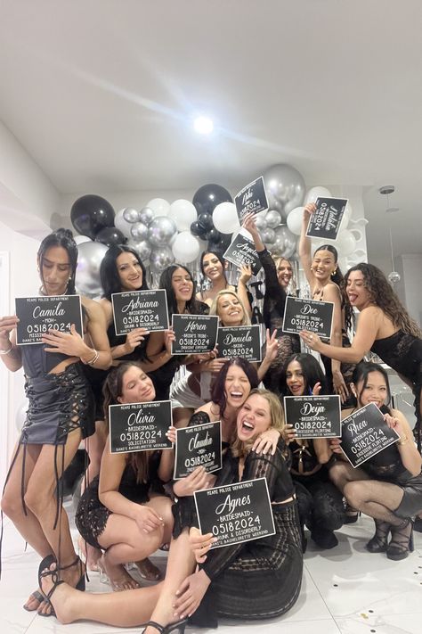 Turning 'I Do' into 'We Party'! 💍🎉 Let's plan your dream bachelorette bash! #bacherloretteparty #iminmiamibach #orlandobachelorette #westpalmbeachbachelorette #fortlauderdalebachelorette #miamibachelorette #bacheloretteplanning #bachelorettedecor #bachelorettegoals Bachelorette Party Ideas Black, Bachelorette Black And White, Black And White Bachelorette Party, Black And White Bachelorette, White Bachelorette Party, Black Bachelorette Party, Hens Weekend, White Bachelorette, Miami Bachelorette