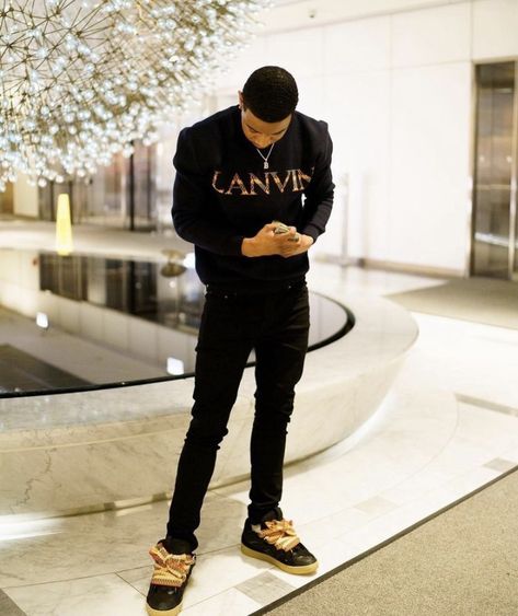 Lanvin Outfit Boy, Lanvin Outfits Men, Lanvin Sneakers Outfit Men, Lanvin Sneakers Outfit, Men Drip, Trill Fashion, Male Fits, Sneakers Outfit Men, Streetwear Ideas