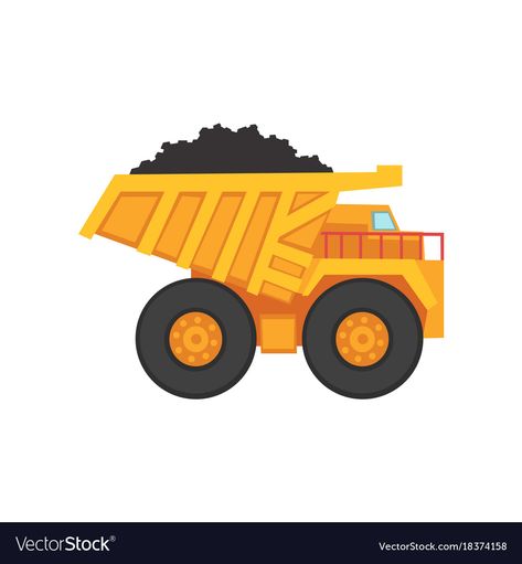 Truck Cartoon, Yellow Cartoon, Flat Style, Dump Truck, Big Picture, Transparent Png, Wooden Toy Car, Png Images, Transportation