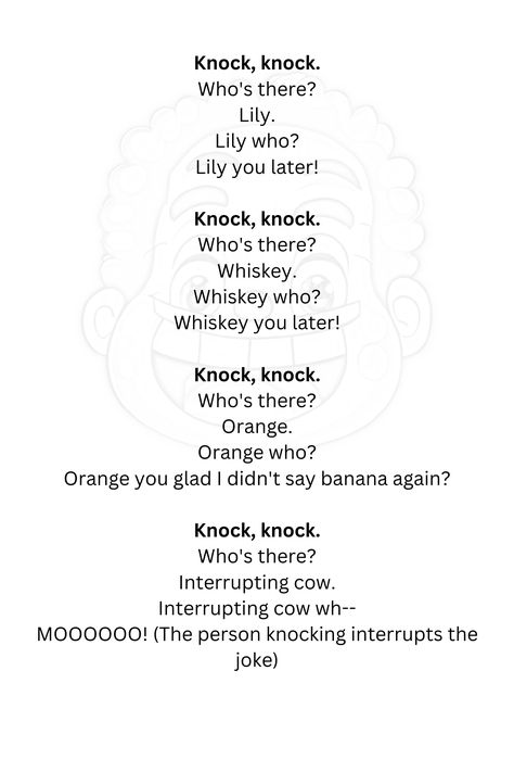 Knock Knock Jokes Funny, Knock Knock Jokes For Kids, Funny Knock Knock Jokes, Best Dad Jokes, Jokes For Teens, Teen Stuff, Funny Poems, Terrible Jokes, 18th Bday