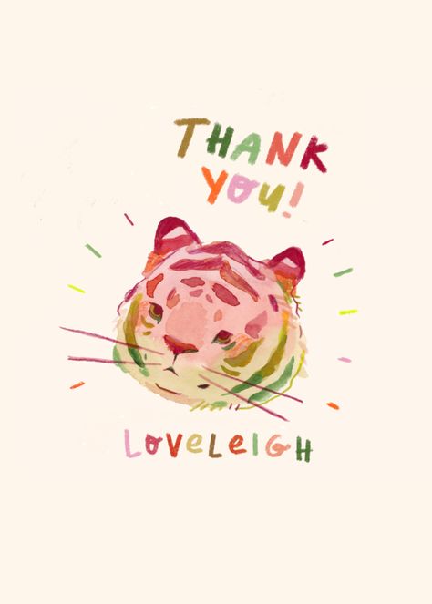 Postcards + Stickers for September have been ordered! | Leigh Ellexson on Patreon Leigh Ellexson Art, Book Cute Drawing, Cute Watercolor Illustration, Tiger Cute Art, Tiger Cute Drawing, Leigh Ellexson, Cute Postcards, Cute Postcard, Shirt Painting