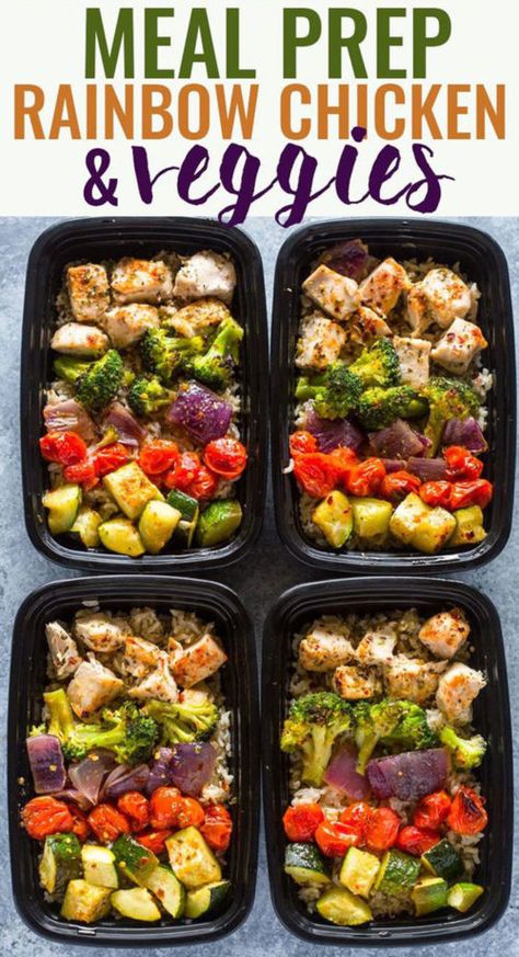 Most-Pinned Chicken Recipes of 2017 | Eat This, Not That! Chicken Meal Prep Recipes, Healthy Chicken Meal Prep, Veggie Meal Prep, Meal Prep Chicken, Gimme Delicious, Veggie Meal, Chicken Veggies, Meal Prep Recipes, Prepped Lunches