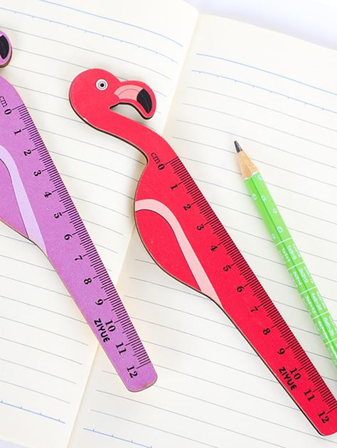 Multicolor    Wood  Ruler Embellished   Creative Supplies Wood Ruler, Stationery Ideas, Wooden Ruler, Wooden Cutouts, Baby Panda, Paper Crafts For Kids, Stationery Items, Random Color, Clay Crafts