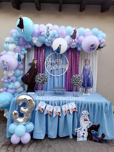 Frozen Backdrop Ideas Decoration, Elsa Birthday Party Decorations Frozen Theme, Frozen 3rd Birthday Party Decoration, Frozen Princess Birthday Party, Elsa Birthday Decorations, Frozen Diy Party Decorations, Elsa Themed Birthday Party Decoration, Frozen Themed Birthday Party Decoration, Frozen Bday Party Ideas