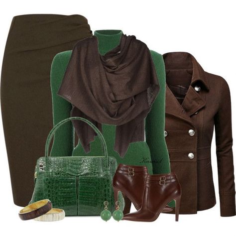 b5a1fc2085986034e448d2ccc5bb9703desc48299320ri Wardrobe Configuration, Brown Skirt Outfit, Green Outfits, Brown Skirt, Brown Outfit, Brown Pants, Pantalon Large, Curve Dresses, Work Wardrobe