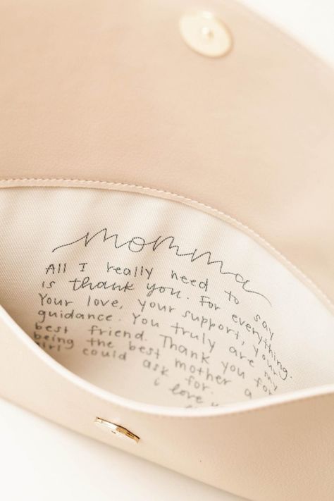 mother-of-the-bride-imprinted-clutch Daughter Wedding Gifts, Mother Of The Bride Gift, Mom Wedding Gift, Wedding Bags, Future Wedding Plans, Cute Wedding Ideas, Bride Gift, Wedding Wishes, Gifts For Wedding Party