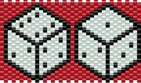 Dice Kandi Pattern Dice Cross Stitch Pattern, Dice Perler Bead Pattern, Dice Cross Stitch, Bobble Stitch Crochet, Kandi Cuffs, Beaded Patterns, Crochet Basket Pattern Free, Crochet Square Blanket, Free Crochet Doily Patterns