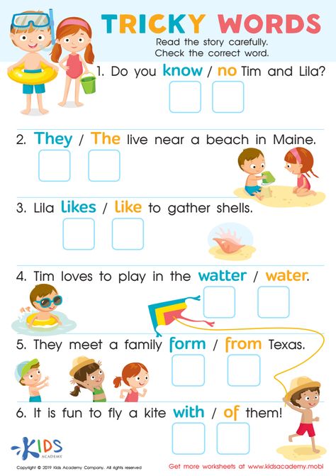 Tricky Words Worksheets, Words Worksheet, Worksheets For Class 1, Boho Lamp, Alphabet Phonics, Tricky Words, Worksheet For Kids, Line Game, English Phonics