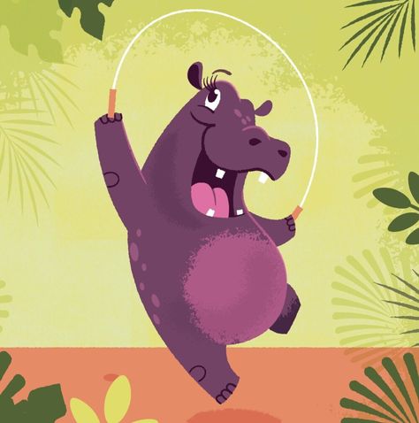 Hippo Illustration Character Design, Hippo Illustration, Rhino Illustration, Adobe Illustrator Brushes, Animal Illustration Kids, Brand Identity Package, Story Books Illustrations, Illustrator Brushes, Elephant Illustration