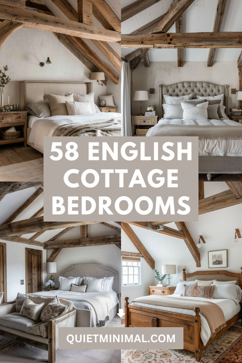 Transform your bedroom into a serene oasis with 58 calming English cottage bedroom ideas. English Cottage Style Bedroom Decorating Ideas, Bedroom Ideas Sleigh Bed, Old Cottage Bedroom, Cosy Cottage Bedroom, Cottage Bedrooms Ideas, English Bedroom Ideas, English Cottage Bedroom Ideas, White Cottage Bedroom, English Cottage Style Bedroom