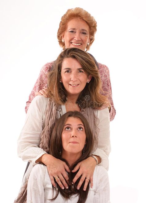 Family Generation Photography, Three Generation Photos, Woman Photoshoot Poses, Three Generations Of Women, Generation Pictures, Generations Photography, Studio Family Portraits, Generations Of Women, Generation Photo