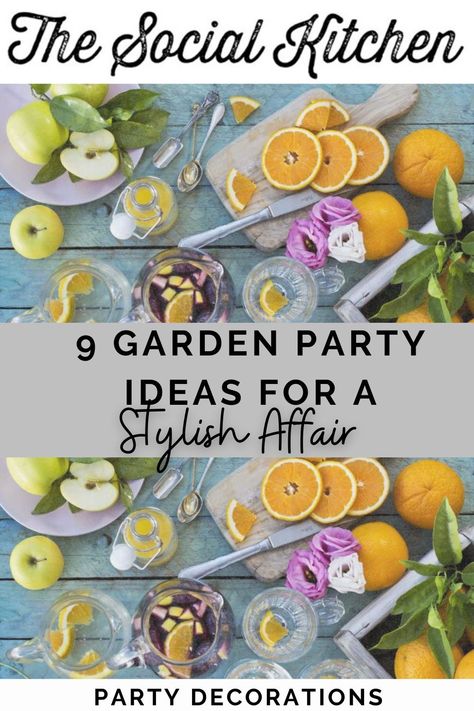 9 Creative Garden Party Ideas for a Picture-Perfect Day. Thinking of throwing a garden party? Make the most of the sunny weather by inviting your friends and family over for a beautiful garden party decorated with simple but effective accessories. Here are my DIY ideas for putting on a gorgeous garden party. #gardenparty #DIYparty #partydecorations Luxe Garden Party, 30th Garden Party, Spring Garden Party Ideas, Garden Party Ideas Food, Garden Party Tablescapes, Garden Party Food Ideas, Simple Garden Party, Fairy Light Wall, Garden Cocktail Party